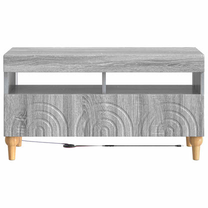 LED tv-meubel Grijs Sonoma Bewerkt hout