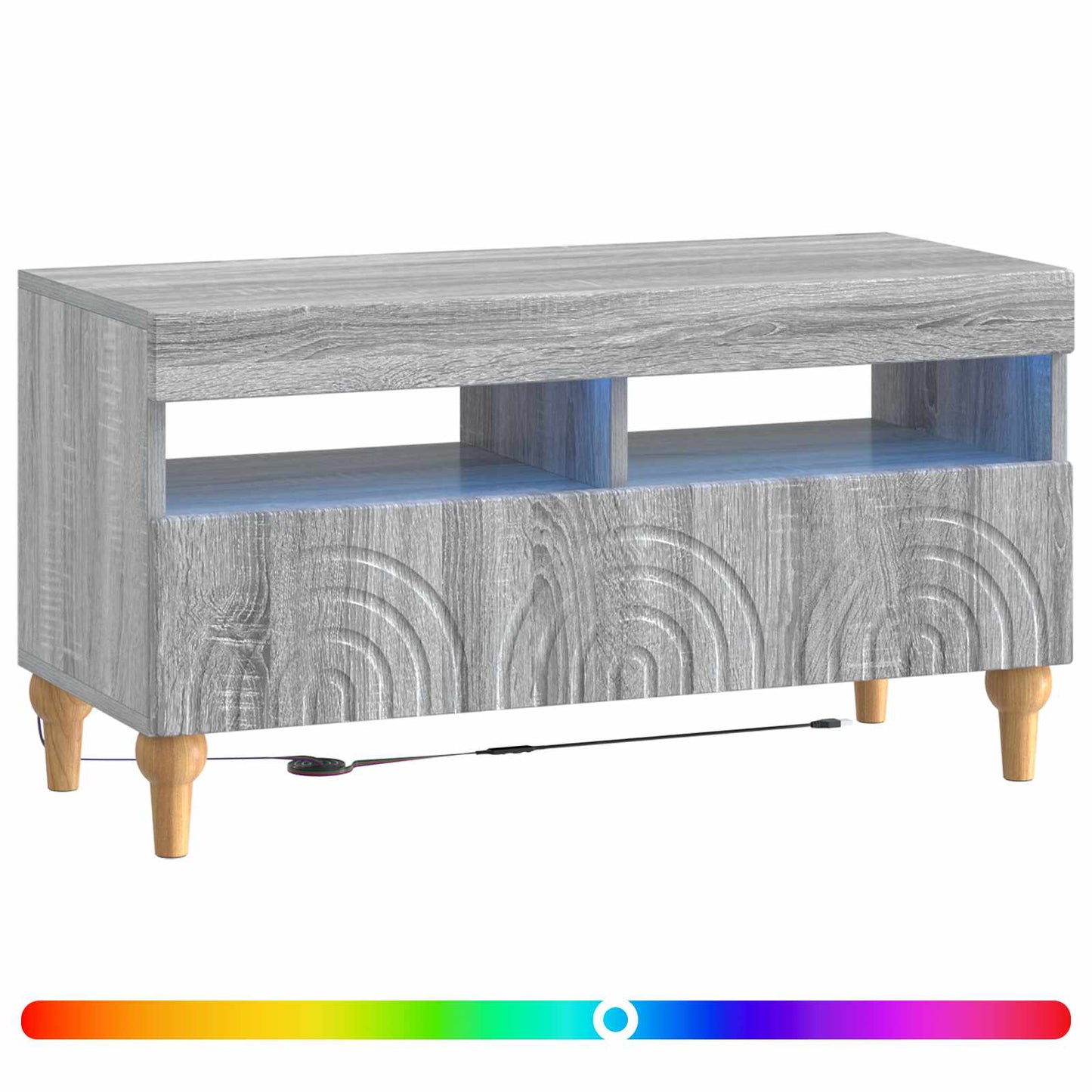 LED tv-meubel Grijs Sonoma Bewerkt hout