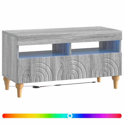 LED tv-meubel Grijs Sonoma Bewerkt hout