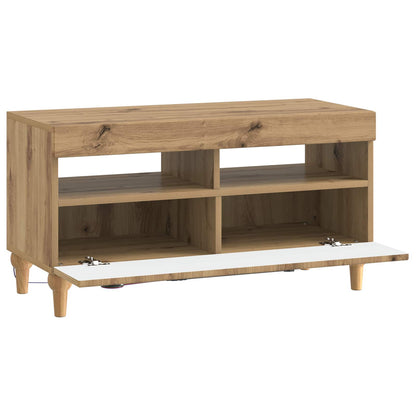 LED tv-meubel Artisanaal eiken Bewerkt hout