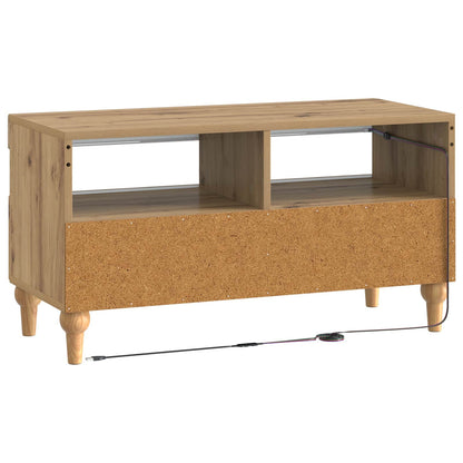 LED tv-meubel Artisanaal eiken Bewerkt hout