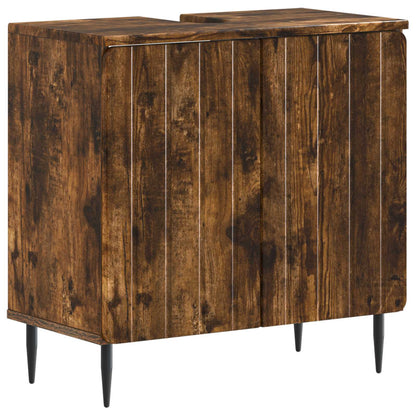 Badkamer wastafelkast ZWOLLE Gerookt eiken 59,5 x 31,5 x 59 cm