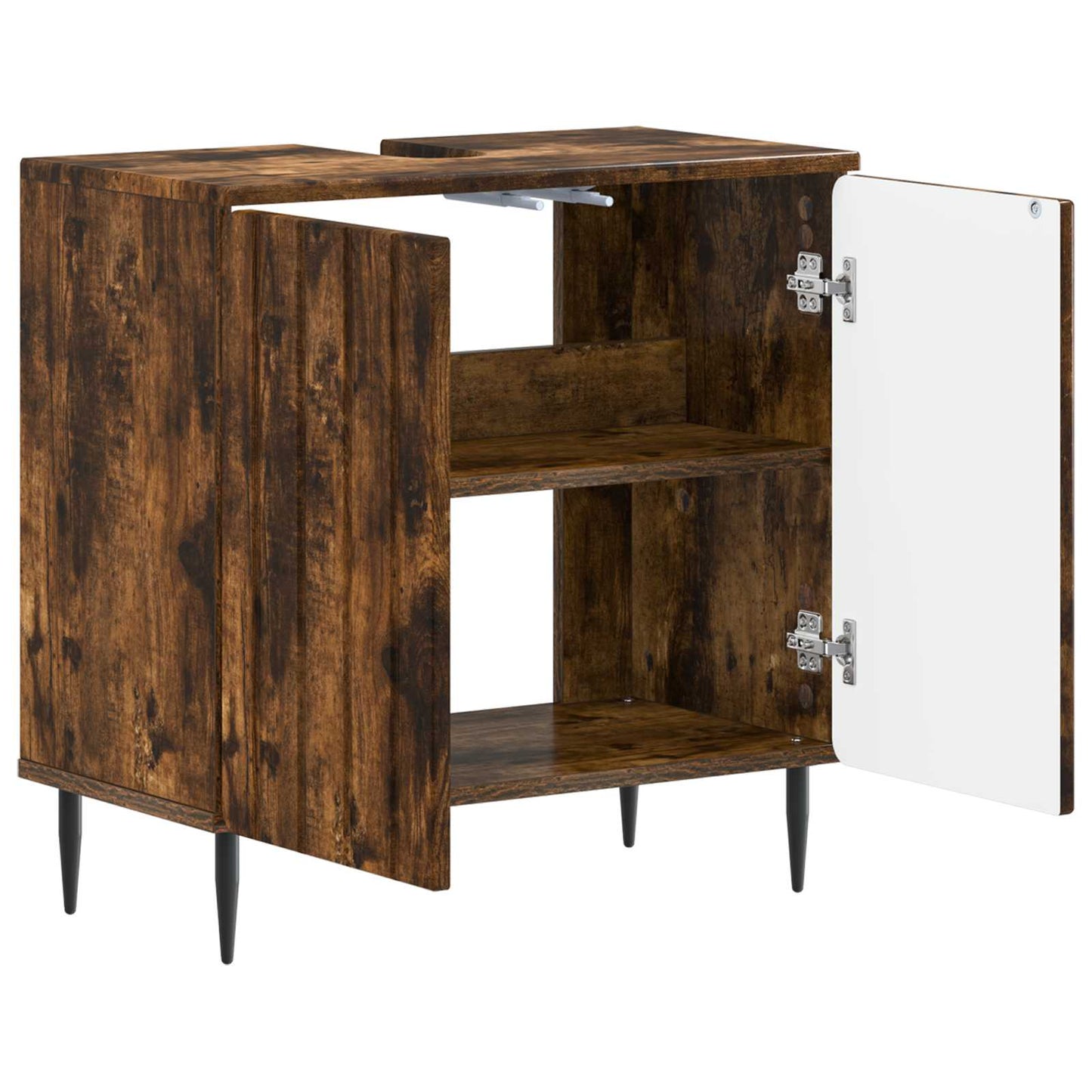 Badkamer wastafelkast ZWOLLE Gerookt eiken 59,5 x 31,5 x 59 cm