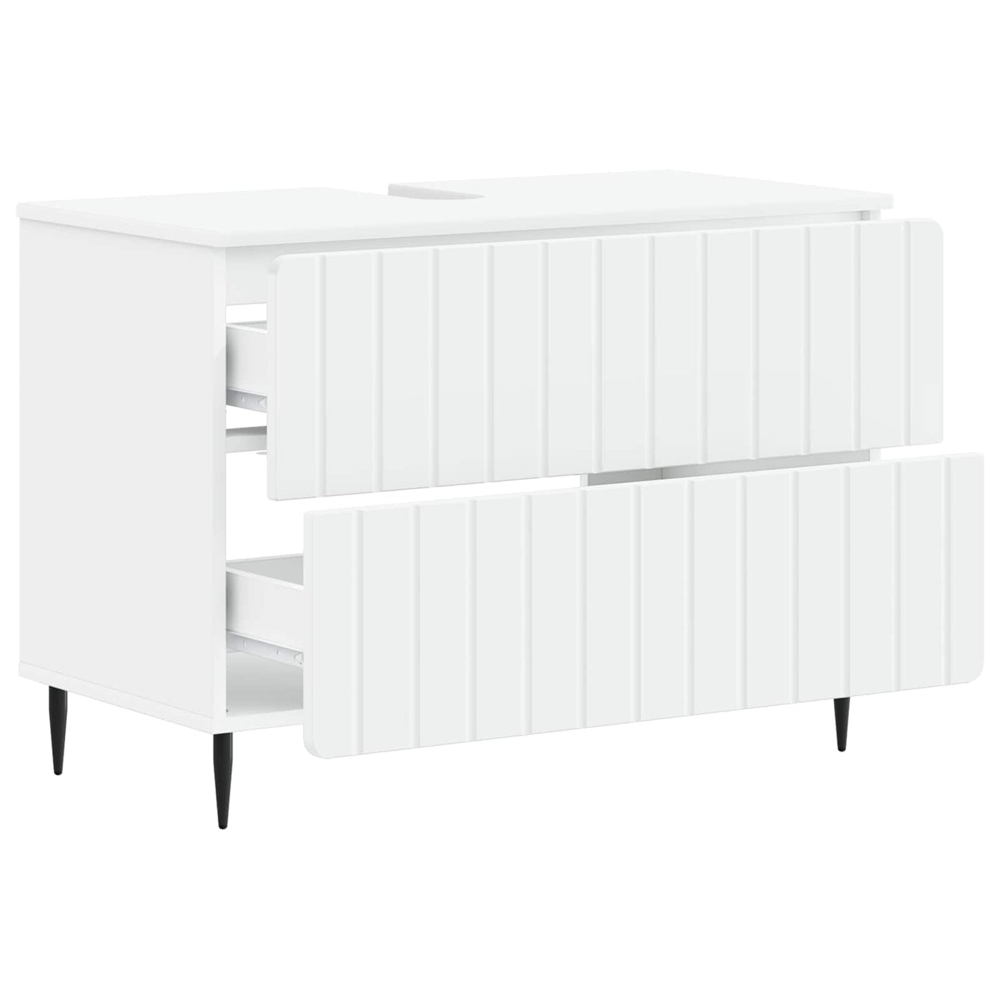 Badkamer wastafelkast ZWOLLE Wit 82 x 41 x 58,5 cm Bewerkt hout