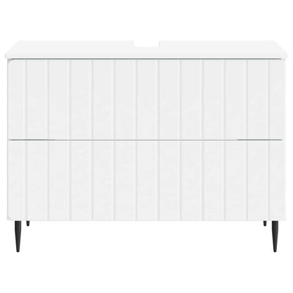 Badkamer wastafelkast ZWOLLE Wit 82 x 41 x 58,5 cm Bewerkt hout