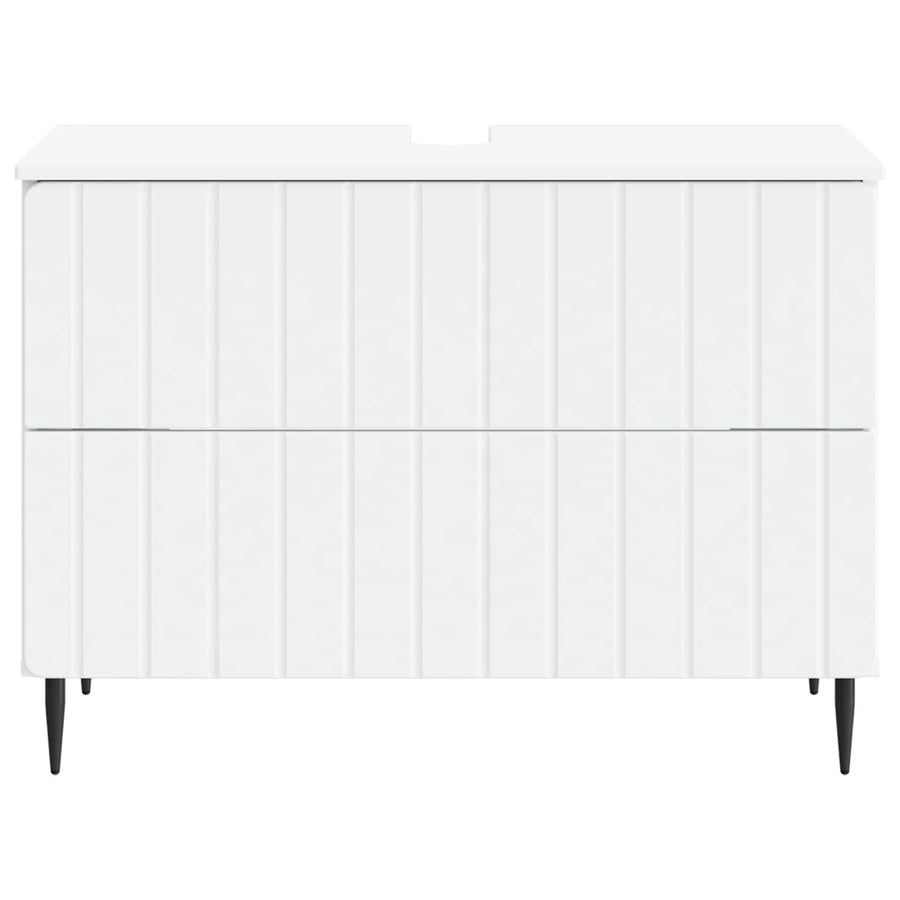 Badkamer wastafelkast ZWOLLE Wit 82 x 41 x 58,5 cm Bewerkt hout