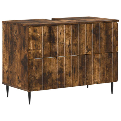 Badkamer wastafelkast ZWOLLE Gerookt eiken 82 x 41 x 58,5 cm
