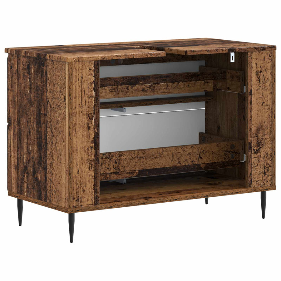Badkamer wastafelkast ZWOLLE Oud hout 82 x 41 x 58,5 cm