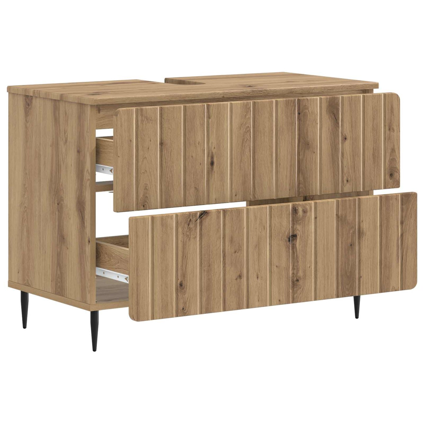 Badkamer wastafelkast ZWOLLE Artisanaal eiken 82 x 41 x 58,5 cm