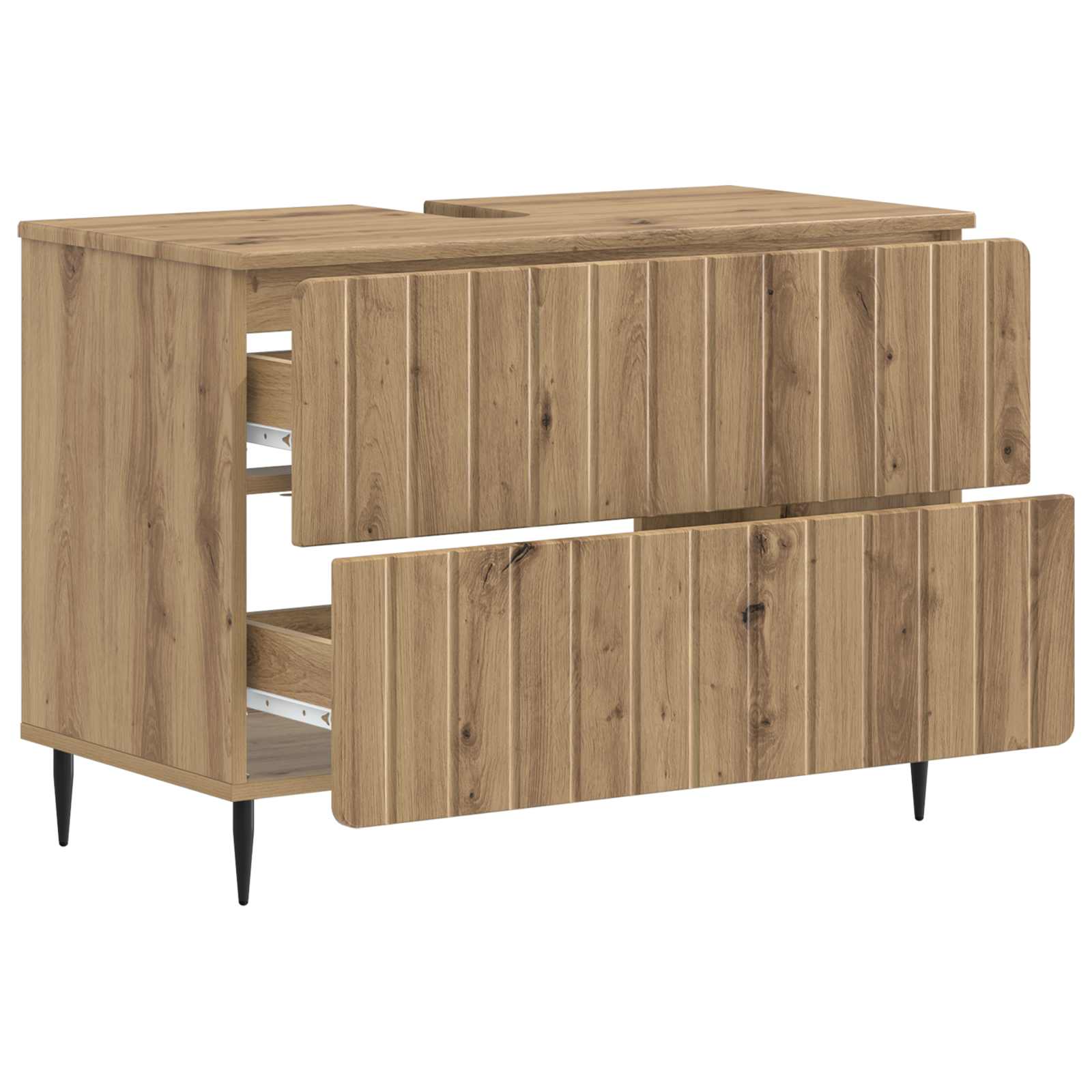 Badkamer wastafelkast ZWOLLE Artisanaal eiken 82 x 41 x 58,5 cm