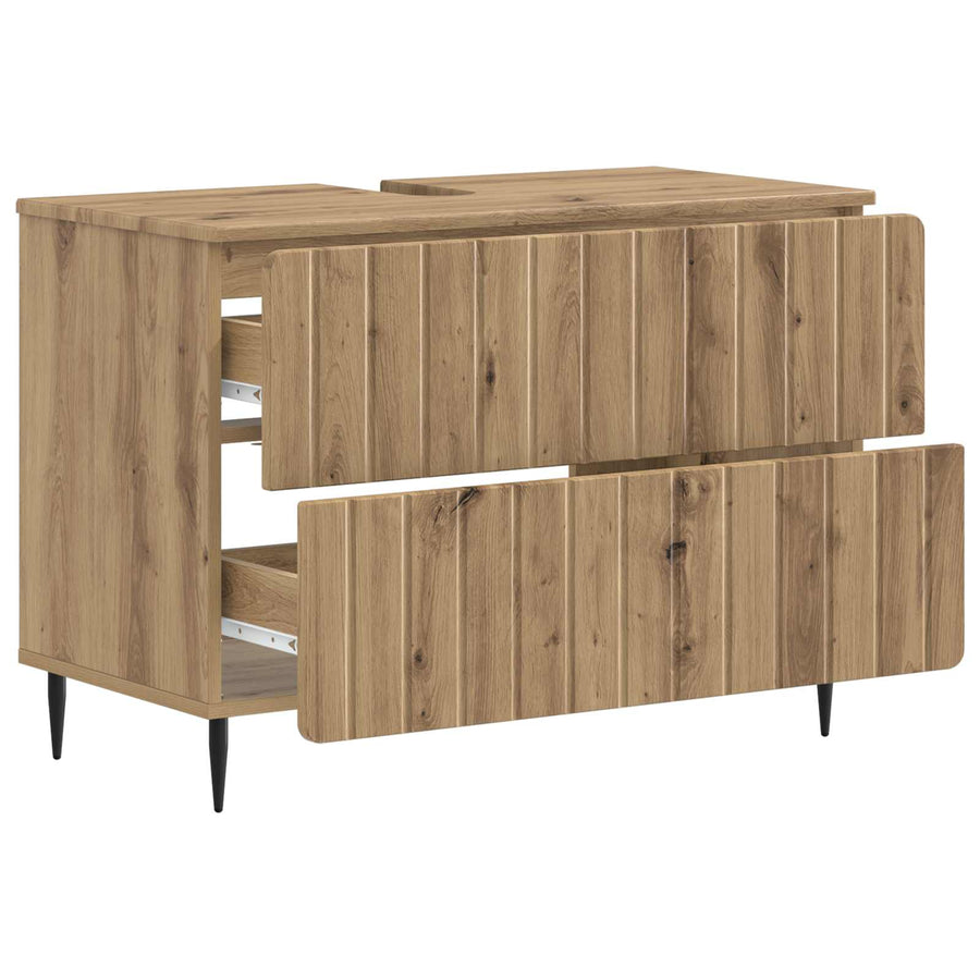 Badkamer wastafelkast ZWOLLE Artisanaal eiken 82 x 41 x 58,5 cm