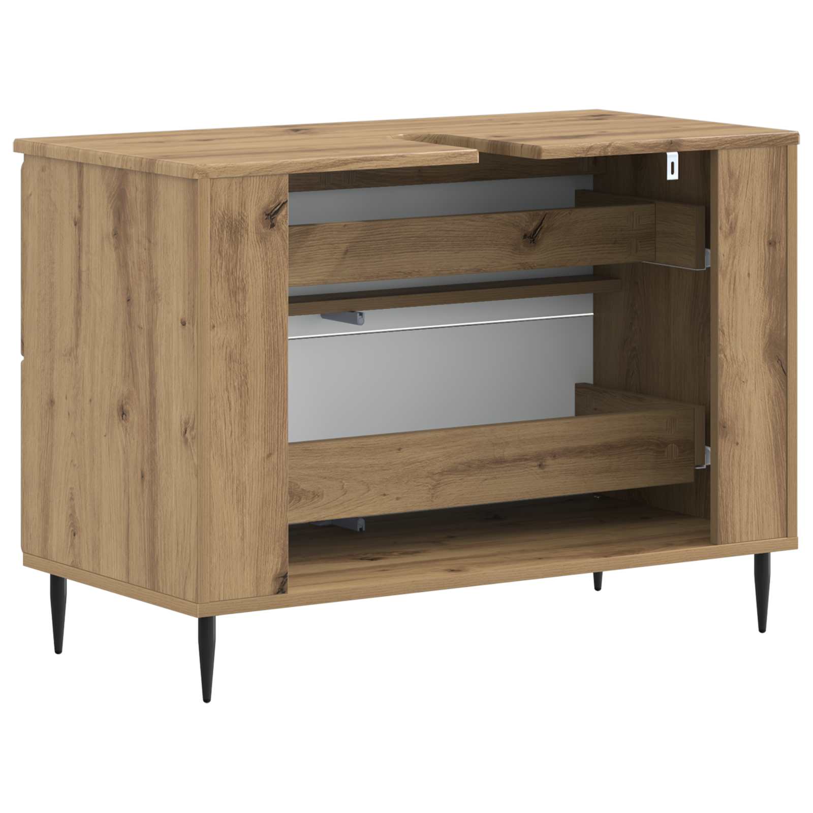 Badkamer wastafelkast ZWOLLE Artisanaal eiken 82 x 41 x 58,5 cm