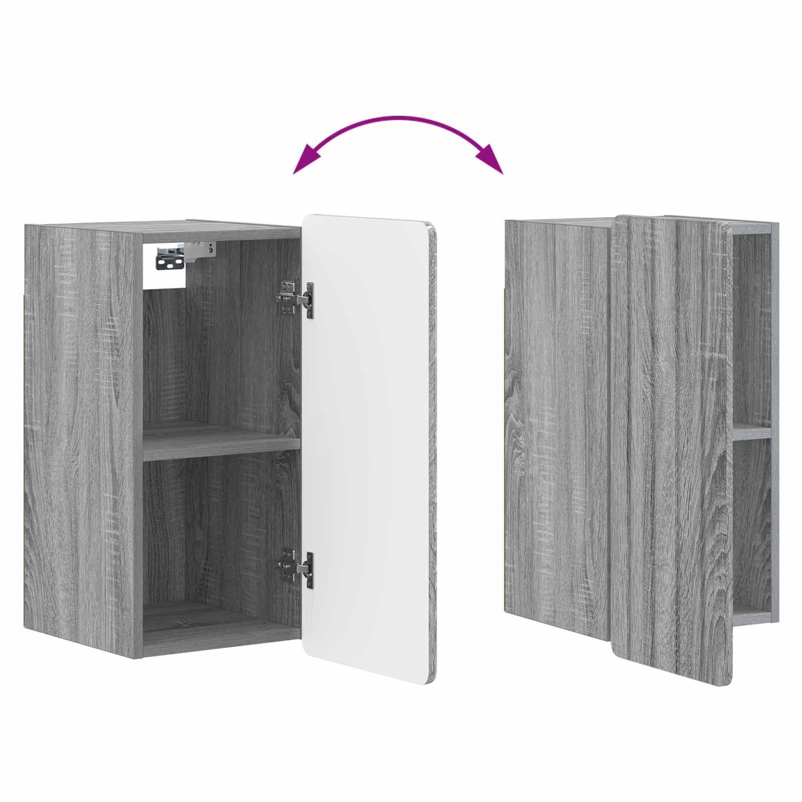 Badkamer wandkast ZWOLLE Grijs Sonoma 30 x 31 x 63 cm
