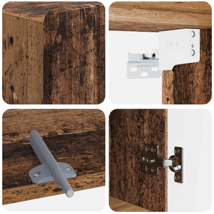 Badkamer wandkast ZWOLLE Oud hout 30 x 31 x 63 cm Bewerkt hout