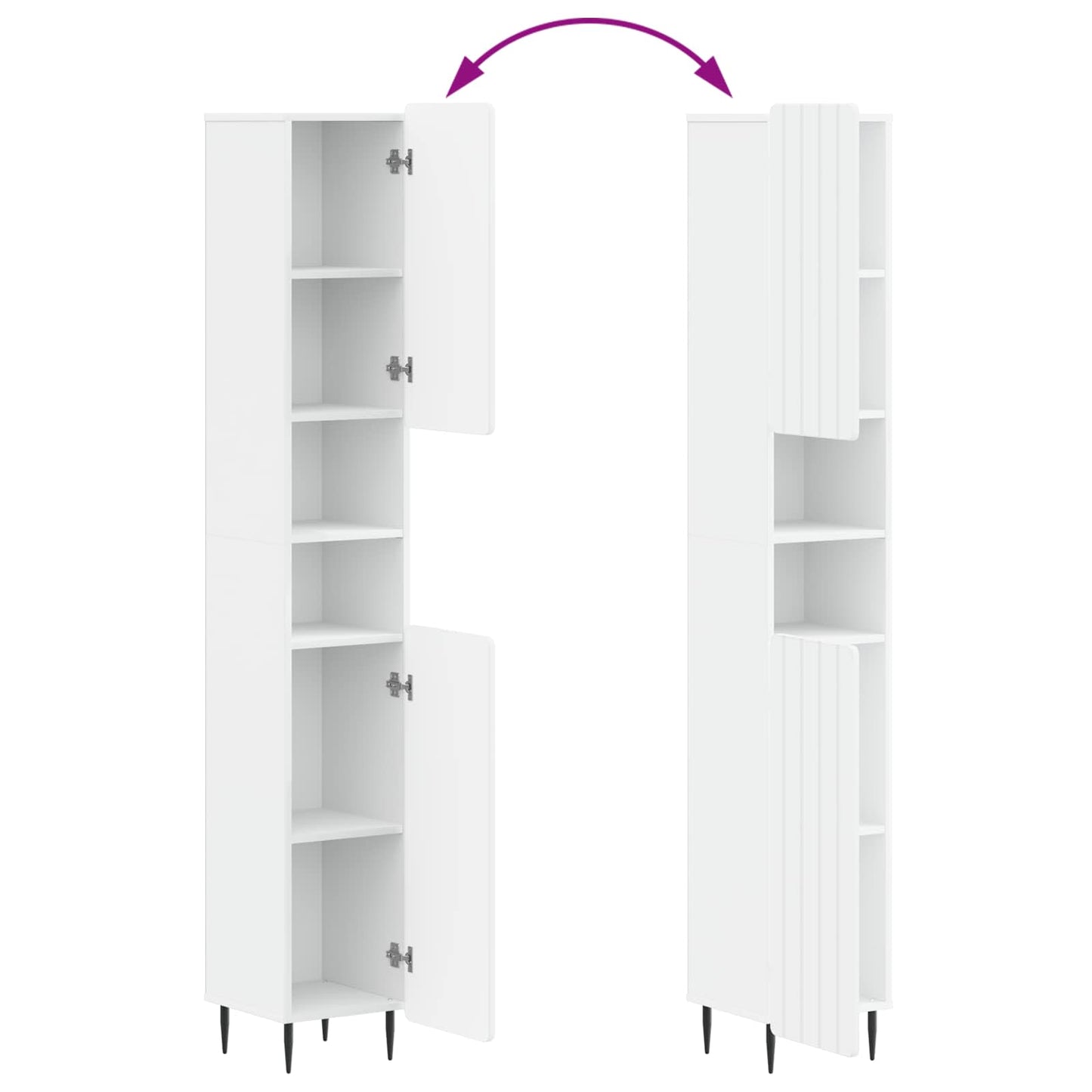 Badkamerkast met Open Plank ZWOLLE Wit 30 x 31 x 189,5 cm