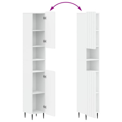 Badkamerkast met Open Plank ZWOLLE Wit 30 x 31 x 189,5 cm