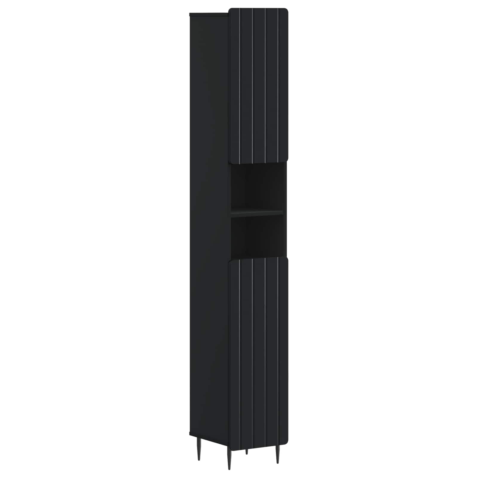 Badkamerkast met Open Plank ZWOLLE Zwart 30 x 31 x 189,5 cm