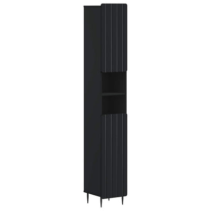 Badkamerkast met Open Plank ZWOLLE Zwart 30 x 31 x 189,5 cm