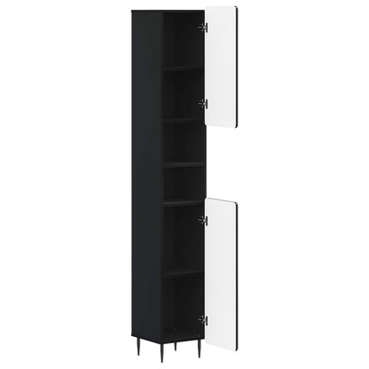 Badkamerkast met Open Plank ZWOLLE Zwart 30 x 31 x 189,5 cm