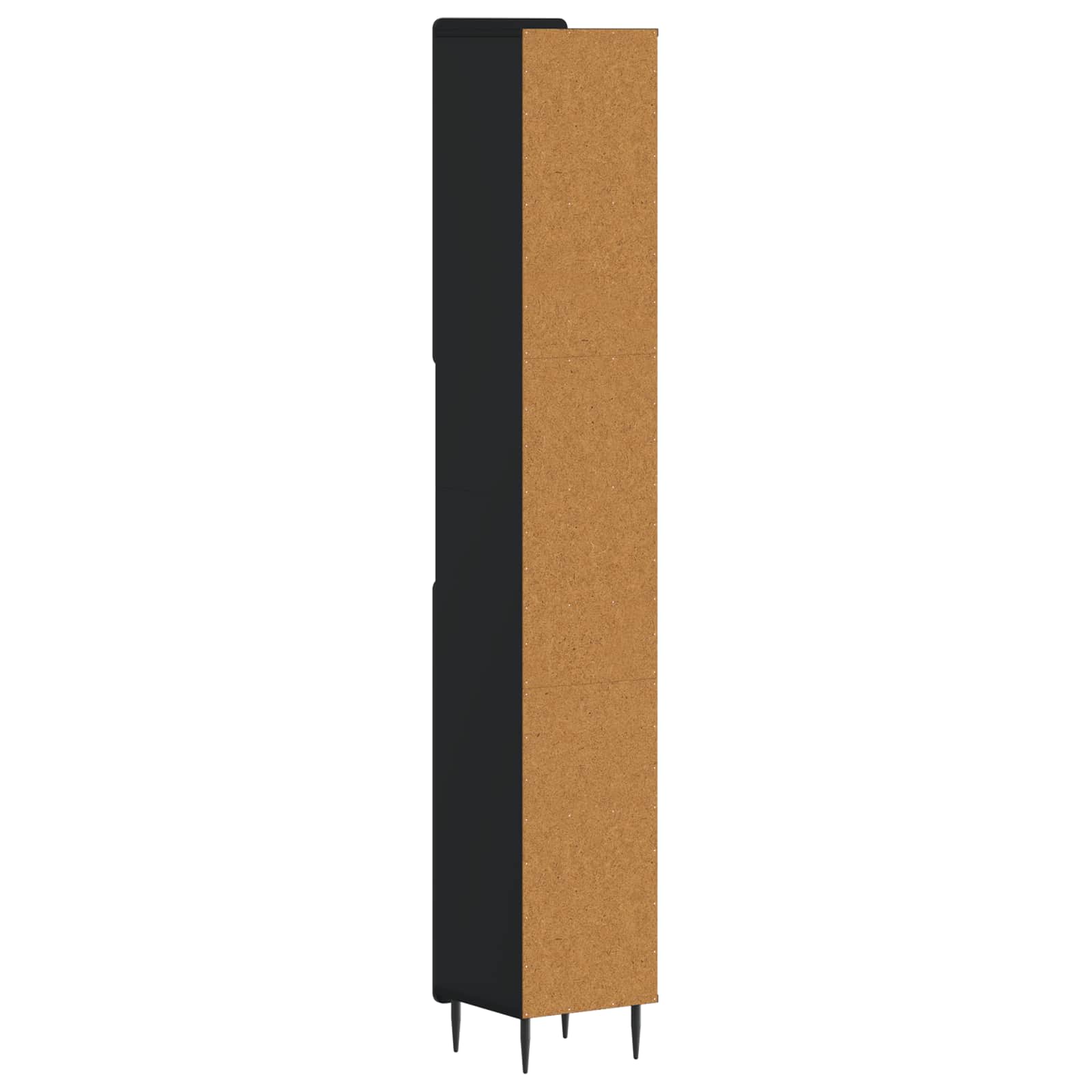 Badkamerkast met Open Plank ZWOLLE Zwart 30 x 31 x 189,5 cm