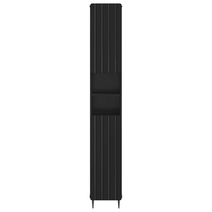 Badkamerkast met Open Plank ZWOLLE Zwart 30 x 31 x 189,5 cm