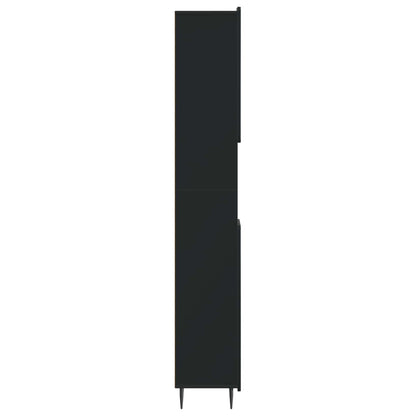 Badkamerkast met Open Plank ZWOLLE Zwart 30 x 31 x 189,5 cm