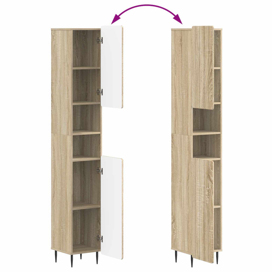 Badkamerkast met Open Plank ZWOLLE Sonoma Eiken