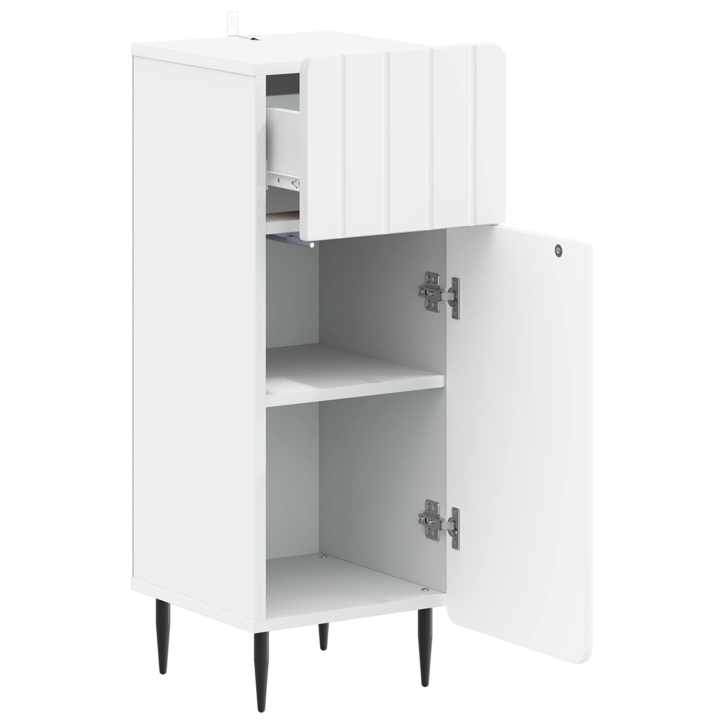 Badkamer Opbergkast ZWOLLE Wit 30 x 31 x 79,5 cm Bewerkt hout