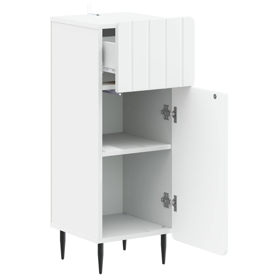 Badkamer Opbergkast ZWOLLE Wit 30 x 31 x 79,5 cm Bewerkt hout