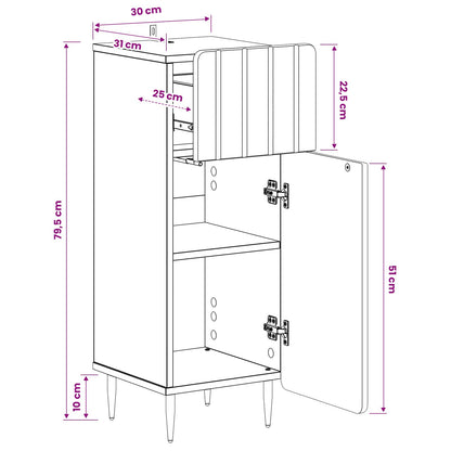 Badkamer Opbergkast ZWOLLE Wit 30 x 31 x 79,5 cm Bewerkt hout