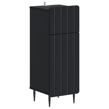 Badkamer Opbergkast ZWOLLE Zwart 30 x 31 x 79,5 cm Bewerkt hout