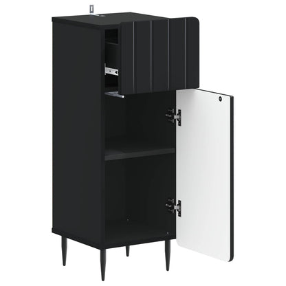Badkamer Opbergkast ZWOLLE Zwart 30 x 31 x 79,5 cm Bewerkt hout