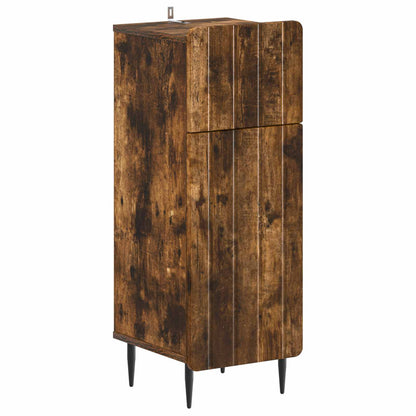 Badkamer Opbergkast ZWOLLE Gerookt eiken 30 x 31 x 79,5 cm
