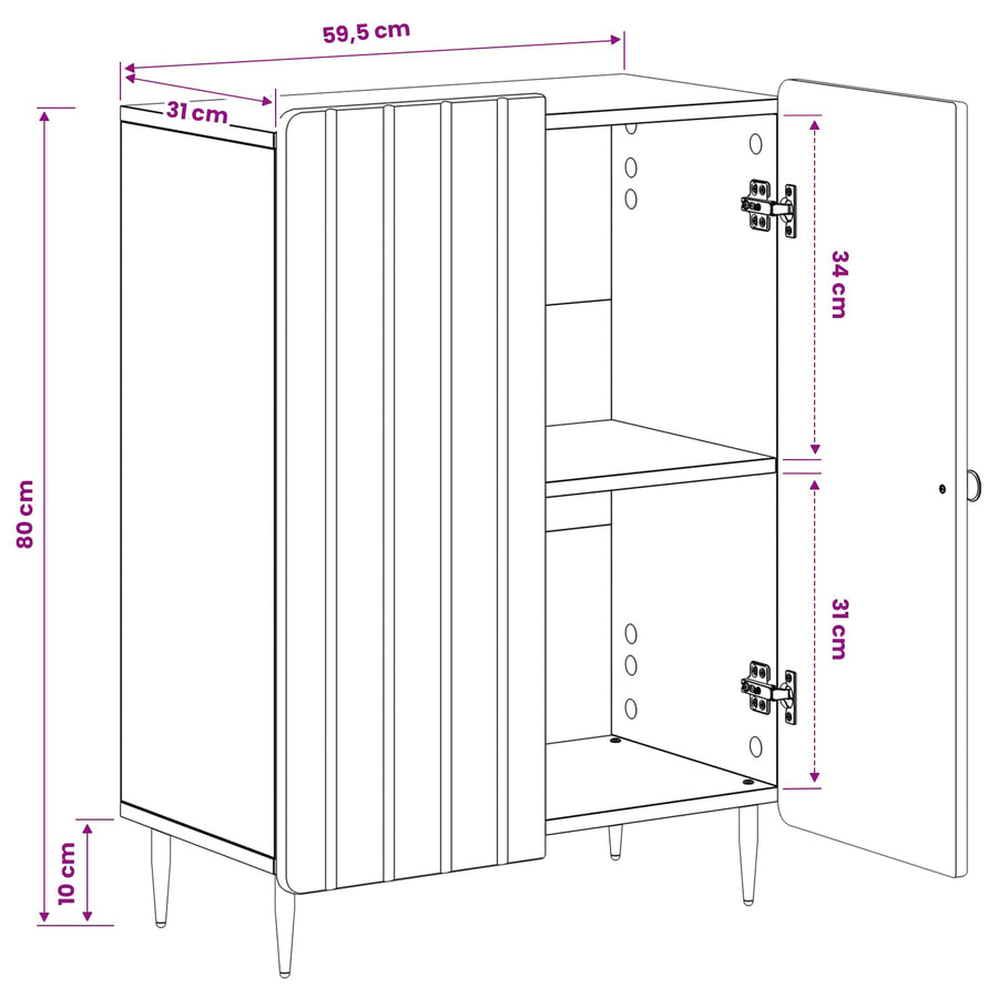 Badkamer Opbergkast ZWOLLE Betongrijs 59,5 x 31 x 79,5 cm