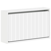 Wandgemonteerde schoenkast 71x17x43 cm bewerkt hout wit