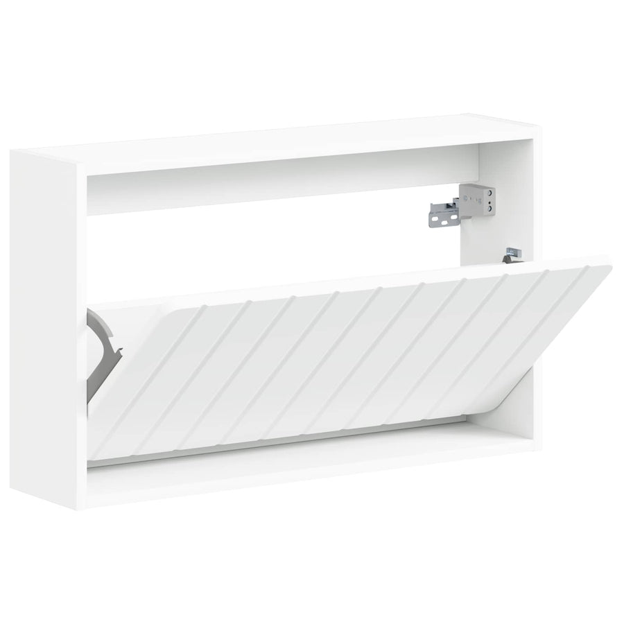 Wandgemonteerde Schoenkast ZWOLLE 71 x 17 x 43 cm Bewerkt hout