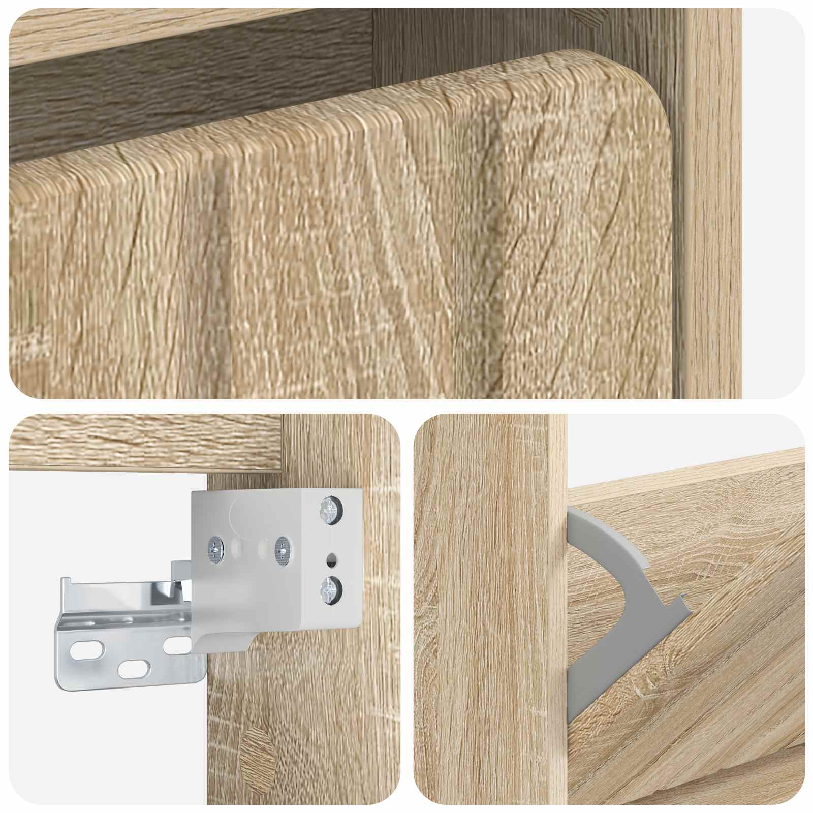 Wandgemonteerde Schoenkast ZWOLLE 71 x 17 x 43 cm Bewerkt hout