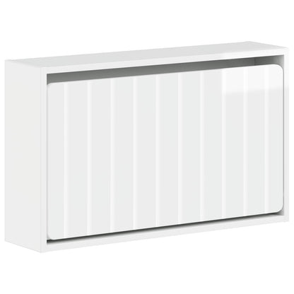 Wandgemonteerde Schoenkast ZWOLLE 71 x 17 x 43 cm Bewerkt hout