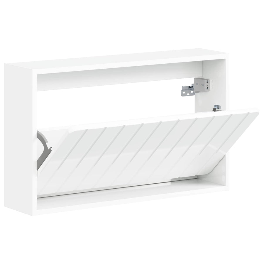 Wandgemonteerde Schoenkast ZWOLLE 71 x 17 x 43 cm Bewerkt hout