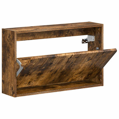 Wandgemonteerde Schoenkast ZWOLLE 71 x 17 x 43 cm Bewerkt hout