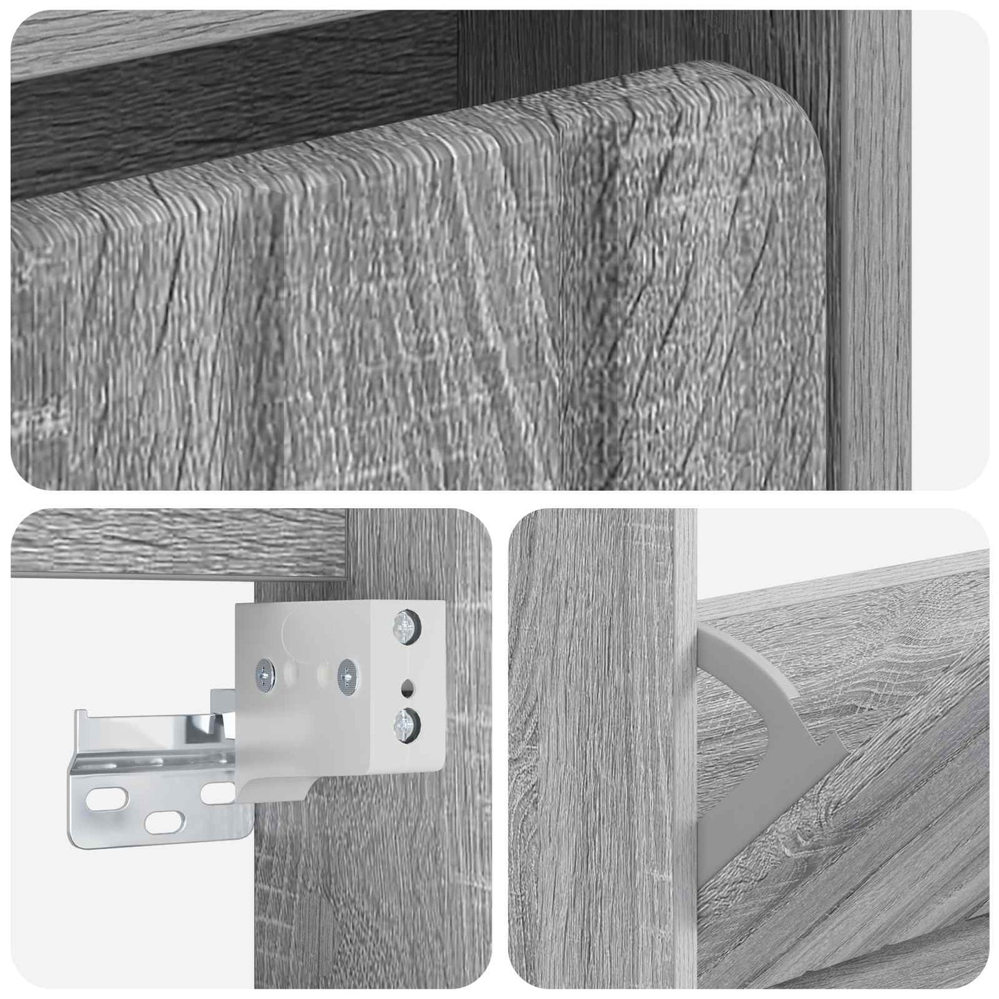 Wandgemonteerde Schoenkast ZWOLLE 71 x 17 x 43 cm Bewerkt hout