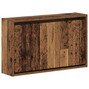 Wandgemonteerde schoenenkast 71x17x43 cm oud hout bewerkt hout