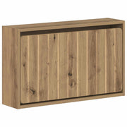 Wandgemonteerde schoenkast 71x17x43 cm bewerkt hout artisanaal eiken