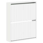 Wandgemonteerde schoenenkast bewerkt hout 71x17x86 cm wit