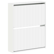 Wandgemonteerde schoenenkast bewerkt hout 71x17x86 cm wit