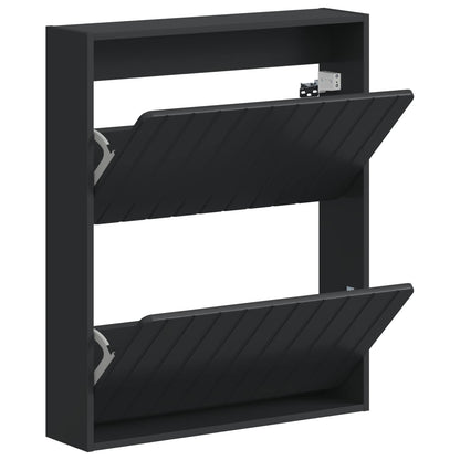 Wandgemonteerde Schoenkast ZWOLLE 71 x 17 x 86 cm Bewerkt hout