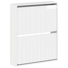 Wandkast schoenen 71x17x86 cm bewerkt hout hoogglans wit