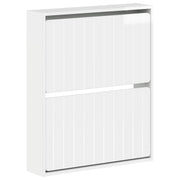 Wandkast schoenen 71x17x86 cm bewerkt hout hoogglans wit