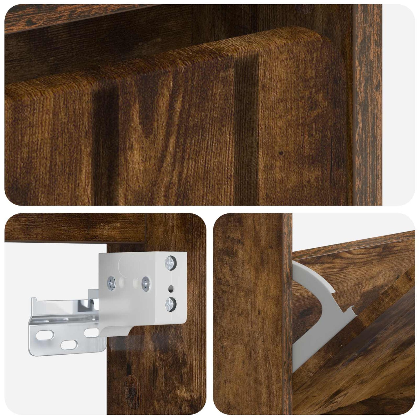 Wandgemonteerde Schoenkast ZWOLLE 71 x 17 x 86 cm Bewerkt hout