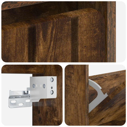 Wandgemonteerde Schoenkast ZWOLLE 71 x 17 x 86 cm Bewerkt hout